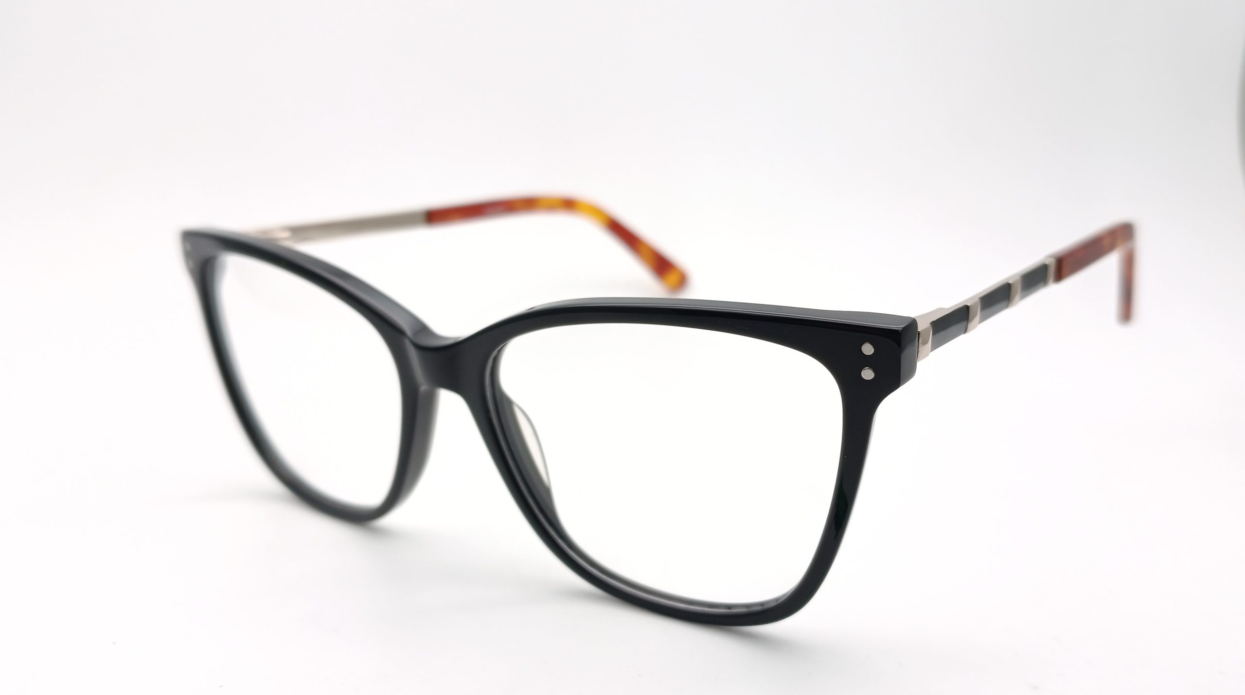 Cat‑Eye Full‑Rim Acetate Frame with Metal‑Core Temples-ES6004 - Image 2