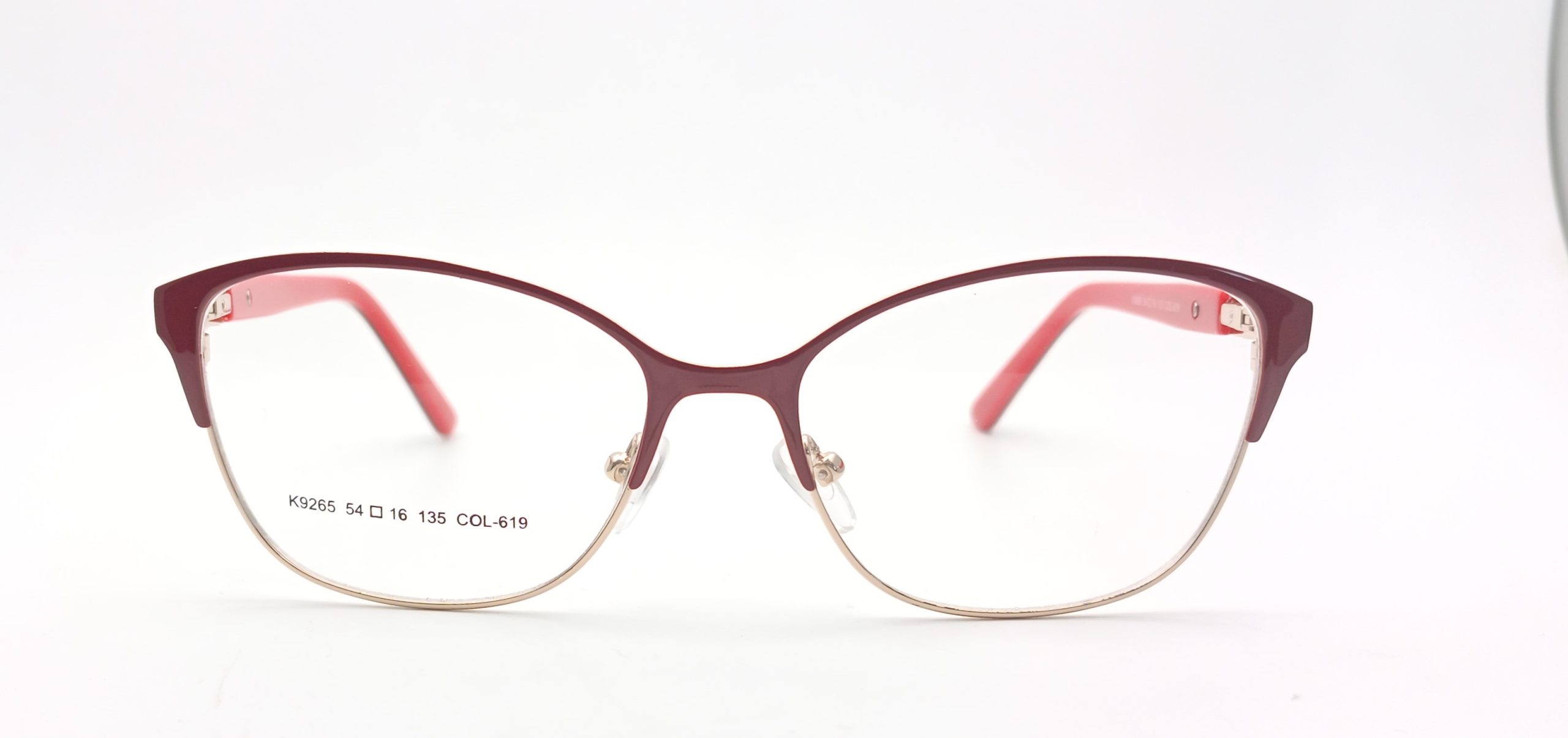 Maroon & Gold Two-Tone Cateye Acetate-9265 - Image 2
