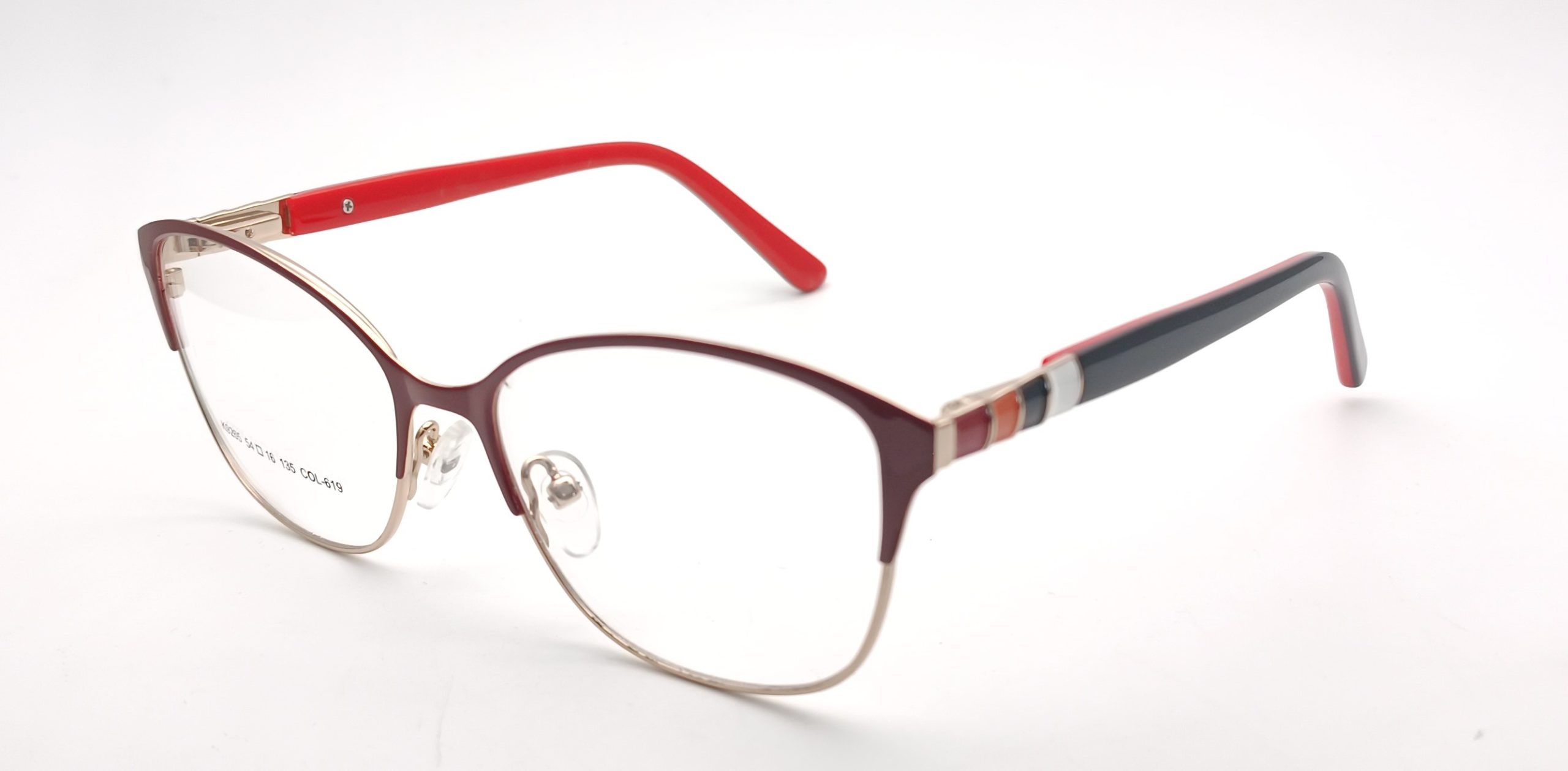 Maroon & Gold Two-Tone Cateye Acetate-9265 - Image 3