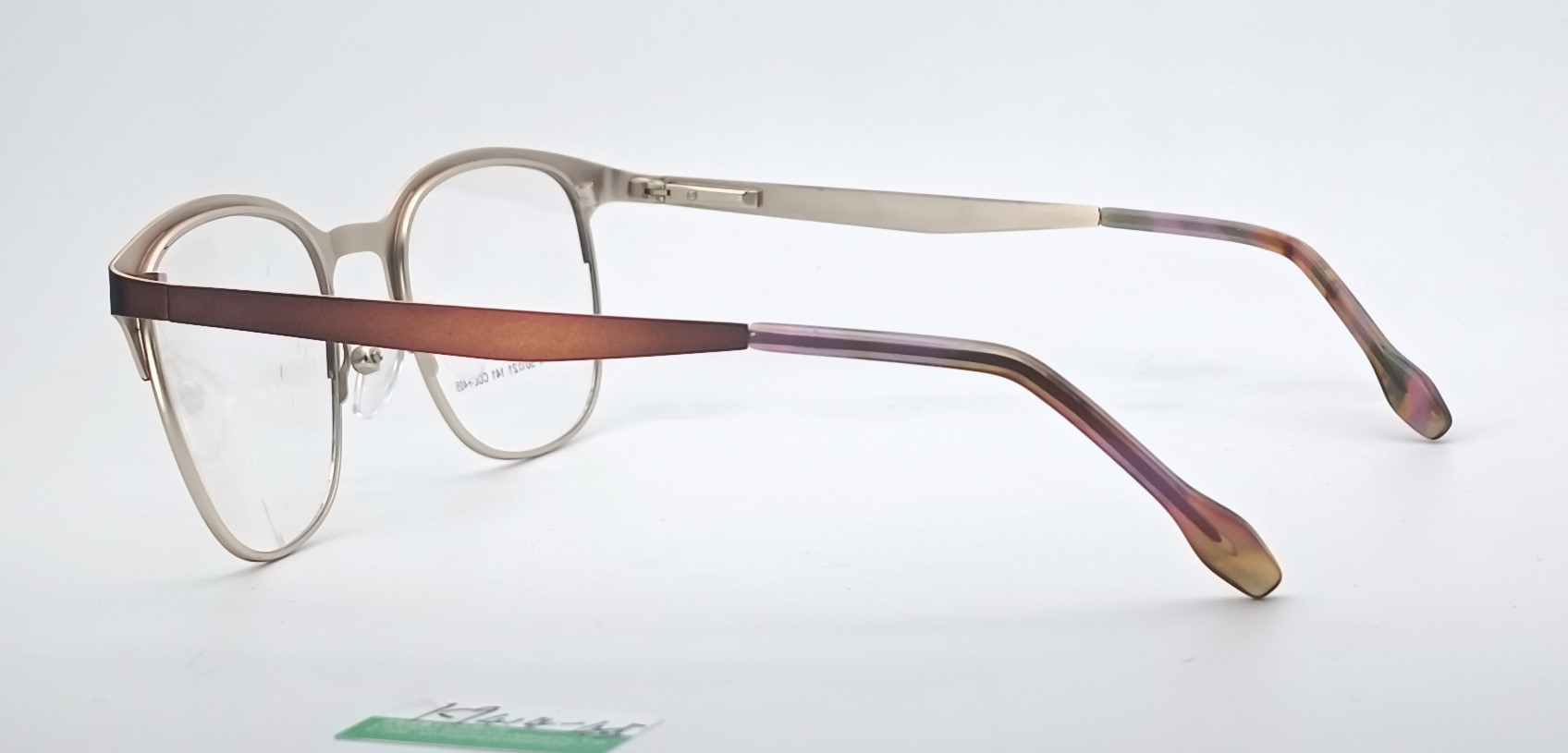 Retro Semi-Rimless |Dual-Material Frame-- K9414 - Image 9