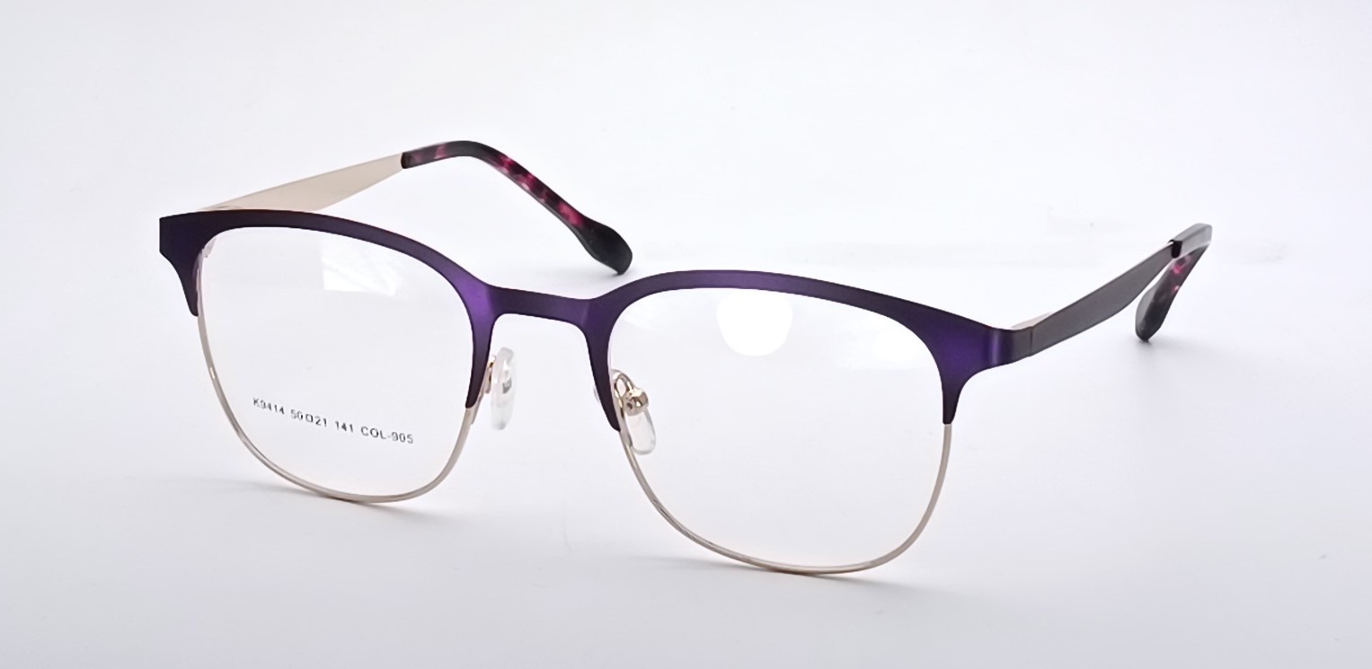 Retro Semi-Rimless |Dual-Material Frame-- K9414 - Image 11
