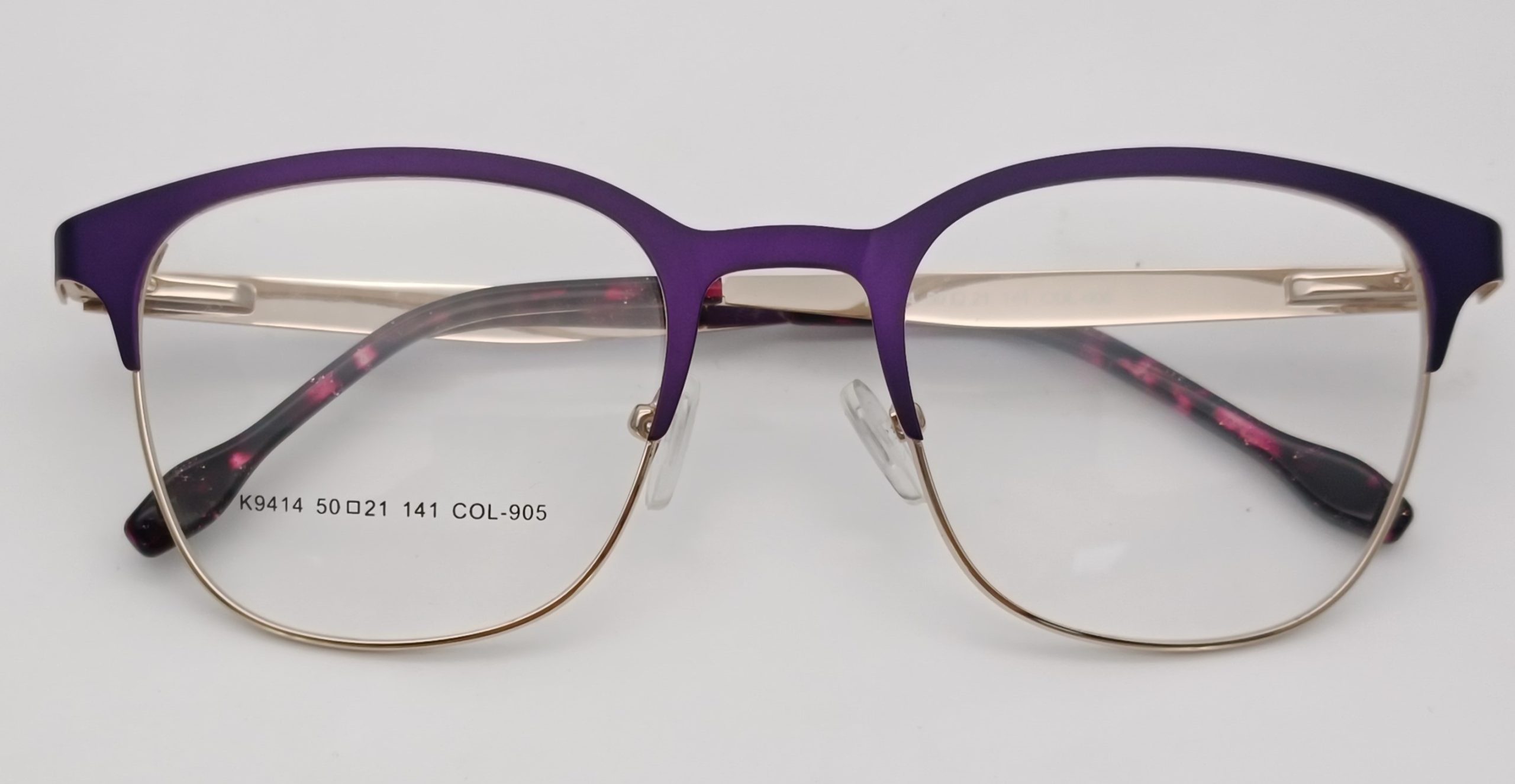 Retro Semi-Rimless |Dual-Material Frame-- K9414